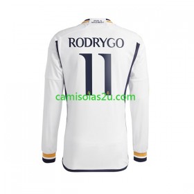 Camisolas de futebol Real Madrid Rodrygo Goes 11 Equipamento Principal 2023/24 Manga Comprida